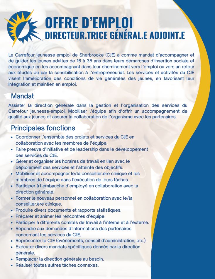 oe directeur general adjoint2 - Offre d'emploi - Directeur.trice général.e adjoint.e